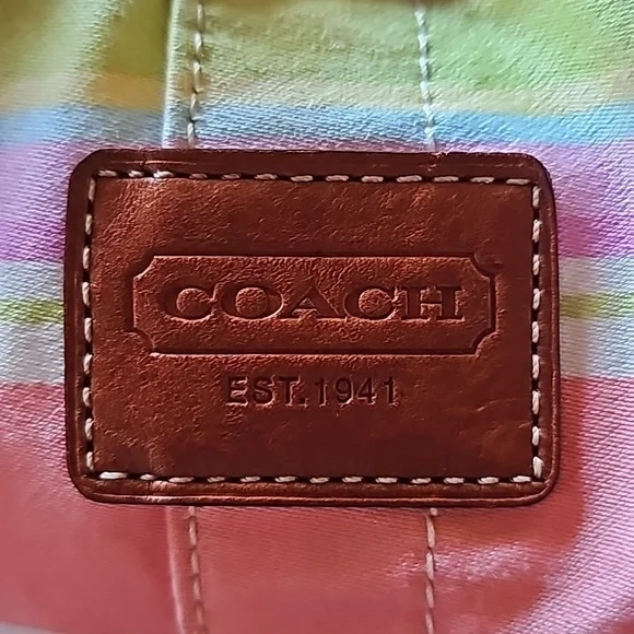 COACH Rare 2009 Pastel Striped Bag/Backpack